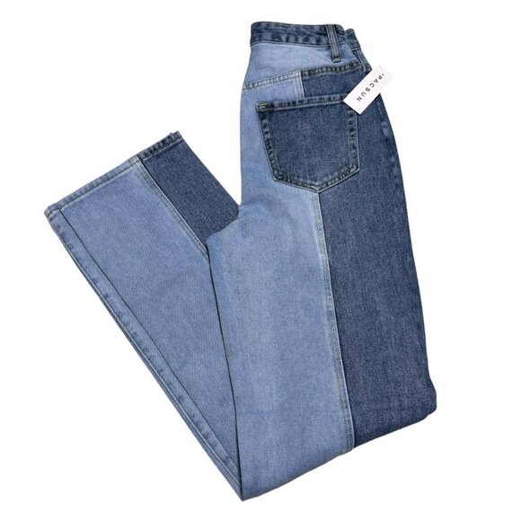 NWT‎ Pacsun 90’s Boyfriend Colorblock Blue Jeans Women’s 25 - Picture 1 of 9
